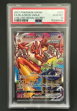 Pokemon Blaziken VMAX #201/198 Swsh: Chilling Reign PSA 10 GEM MINT - Image 1