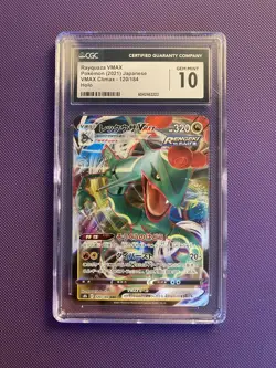 CGC 10 Gem Mint Rayquaza VMAX 120/184 RRR VMAX Climax Japanese Pokemon Card - Image 1