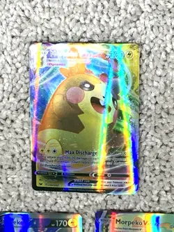 Set of 3 Morpeko V & VMax's Max Discharge Holo Fan Art Display Collector Card - Image 3