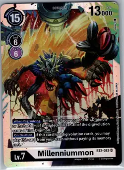Millenniummon BT2-083 SR Release Special Booster 1.0 - Digimon Card Game - NM - Image 1