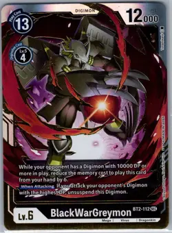 BlackWarGreymon BT2-112 SEC Release Special Booster 1.5 - Digimon Card Game - NM - Image 1