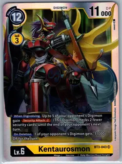 Kentaurosmon BT3-043 SR Release Special Booster 1.0 - Digimon Card Game - NM - Image 1
