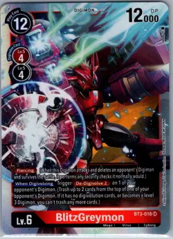 BlitzGreymon BT3-018 SR Release Special Booster 1.5 - Digimon Card Game - NM - Image 1