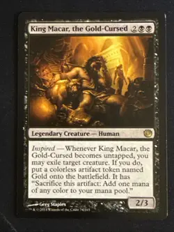 1x King Macar, the Gold-Cursed (74) Journey into Nyx LP MTG Magic the Gathering - Image 1