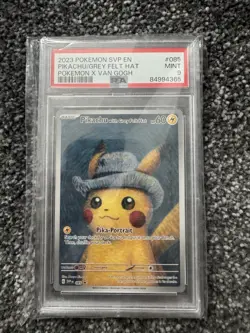 Pokemon Pikachu With Grey Felt Hat PSA 9 - Image 1