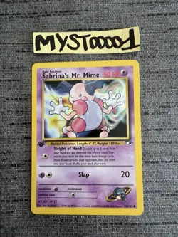 Carte Pokemon Sabrina’s Mr. Mime 94/132 Edition 1 Gym Heroes Wizards English Occ - Image 1