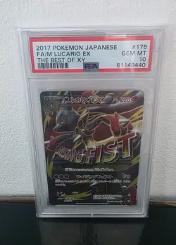 Pokemon M Lucario EX The Best of XY Japanese Full Art #176 PSA 10 Gem Mint - Image 1
