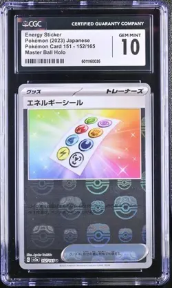 Pokemon Energy Sticker Pokemon 151 Master Ball Reverse Holo CGC 10 - Image 1