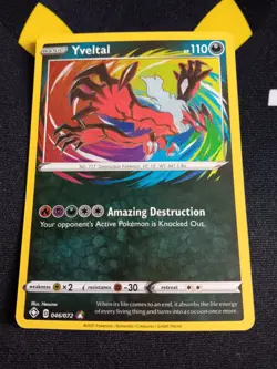 Yveltal 046/072 Amazing Rare Shining Fates Sword And Shield Pokemon TCG - Image 1