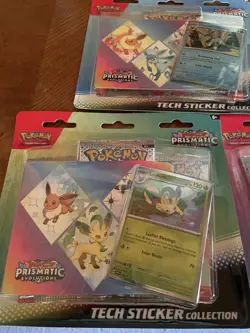 Pokemon TCG: Scarlet Violet Prismatic Evolutions Tech Sticker Collection 3X Lot - Image 2