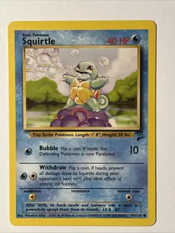 SQUIRTLE 93/130 COMMON BASE SET 2 POKEMON UNLIMITED - Image 1