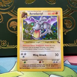 Pokemon Aerodactyl 1/62 Fossil Holo Rare Unlimited MP - Image 1