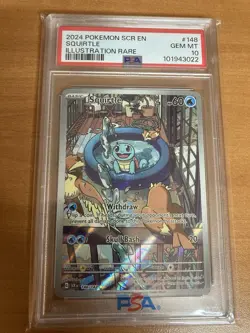 POKEMON SQUIRTLE 2024 STELLAR CROWN #148 ILLUSTRATION RARE PSA 10 - Image 1