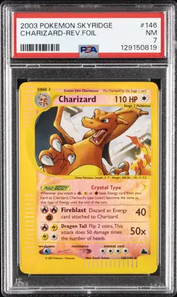2003 POKEMON SKYRIDGE #146 CHARIZARD-REVERSE FOIL PSA 7 - Image 1
