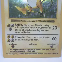 Raichu Shadowless Base Set (BS) 14/102 Holo Pokemon - Image 3