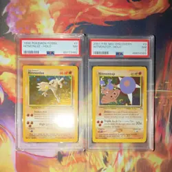 Pokemon TCG Fossil Hitmonlee Holo Neo Discovery Hitmontop Holo PSA Graded Lot - Image 1
