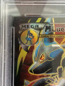 2017 POKEMON MEGA POWERS COLLECTION PROMO 55A FULL ART M LUCARIO EX PSA 8 - Image 3