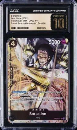 2023 ONE PIECE PARAMOUNT WAR #OP02-114 BORSALINO CGC 10 PRISTINE - Image 1