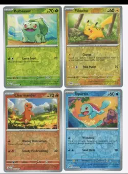 Pokemon SV 151 Pikachu Charmander Bulbasaur Squirtle Cosmo Foil Promos Costco - Image 1