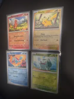 Pokemon SV 151 Pikachu Charmander Bulbasaur Squirtle Cosmo Foil Promos Costco - Image 2