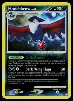 Pokemon Card - Honchkrow Mysterious Treasures 10/123 Holo Reverse Holo Rare - Image 1