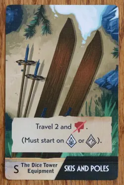 Sleeping Gods Distant Skies Skis and Poles Promo Card Red Raven Games New - Image 1