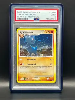 2007 Pokemon Diamond and Pearl- Cranidos DP07-Black Star Promo Holo- PSA Mint 9 - Image 1