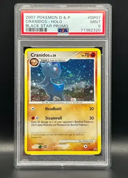 2007 Pokemon Diamond and Pearl- Cranidos DP07-Black Star Promo Holo- PSA Mint 9 - Image 2