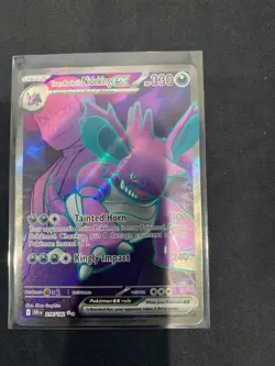 Team Rockets Nidoking EX 216/182 Destined Rivals Ultra Rare Full Art Pokemon NM - Image 1