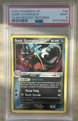 2004 Vintage Dark Gyarados 36/109 Pokemon Ex Team Rocket Returns PSA 9 - Image 1