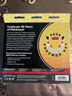 2026 Pokemon Day Collection 30th Anniversary Promo Set Includes 3 Packs And Coin - Image 2