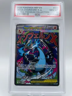 2025 Pokemon MEP EN Mega Charizard X EX Ultra Premium Collection #23 PSA 10 - Image 1