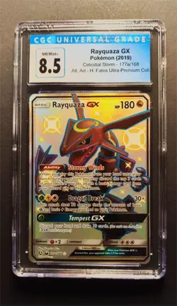 Pokemon Rayquaza Gx 177a Hidden Fates -ENG POKeMON - CGC 8.5 NEAR MINT/MINT + - Image 1