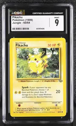 Pikachu 60/64 Jungle Pokemon CGC 9 Mint - Image 1