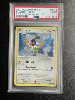 Pokemon Chatot PSA 9 DP14 Holo Diamond & Pearl DP Promo - Pop 2 Card - Image 2