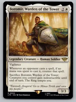Boromir, Warden of the Tower 4 UB: LTR: Tales of Middle-earth MTG NM - Image 1