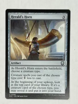 MTG: MAGIC, " HERALD'S HORN" REGULAR FINISH, M3C, NM UNCOMMON, #296 - Image 1