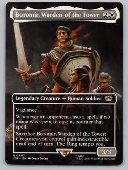 Boromir, Warden of the Tower (Borderless) 407 LTR: Tales of Middle-earth MTG NM - Image 1