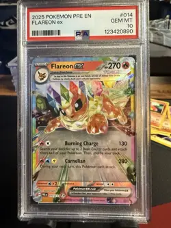 PSA 10 GEM Mint Flareon ex 014/131 Double Rare - Pokemon SV8.5 PRE - Image 1