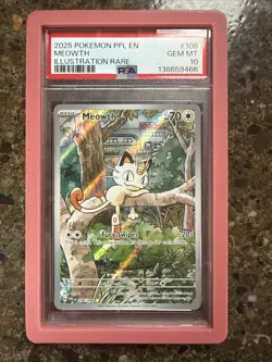 Pokemon Meowth Illustration Rare Holo 106/094 Phantasmal Flames PSA 10 - Image 1
