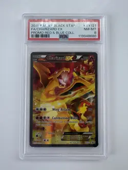 Pokemon Charizard EX XY121 Black Star Promo Holo Red & Blue PSA 8 NM/Mint - Image 1