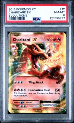 2016 POKEMON XY EVOLUTIONS #12 CHARIZARD EX PSA 8 - Image 1