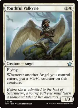 NM Youthful Valkyrie, MTG, Foundations, Magic the Gathering, 149 - Image 1
