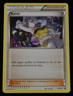 Pokemon Karen XY177 Trainer Supporter Black Star Promo XY Regular - Image 1