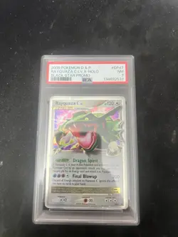 PSA 7(OC) 2009 Pokemon D & P Rayquaza C Lv.X - Holo Black Star Promo #DP47 - Image 1
