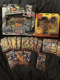 Pokemon TCG Black Bolt and White Flare Poster Collection Pokemon Day Box + Packs - Image 1