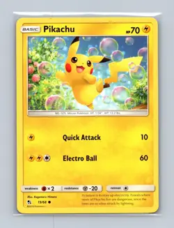 Pikachu 19/68 Common Hidden Fates Pokemon Lightly Played - Image 1