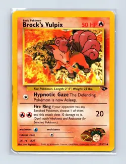 Brock's Vulpix 37/132 Uncommon Gym Challenge Pokemon Unlimited Lightly Played - Image 1