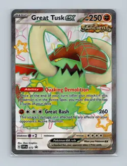 POKEMON GREAT TUSK EX SVP 072 BLACK STAR PROMO NEAR MINT - Image 1