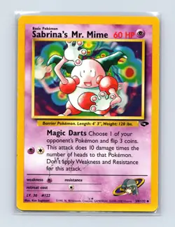 Sabrina's Mr. Mime 59/132 Uncommon Gym Challenge Pokemon Unlimited LP - Image 1